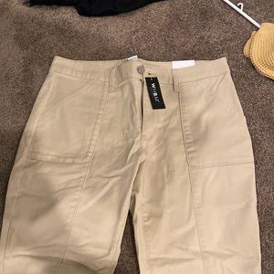 tan straight leg pants